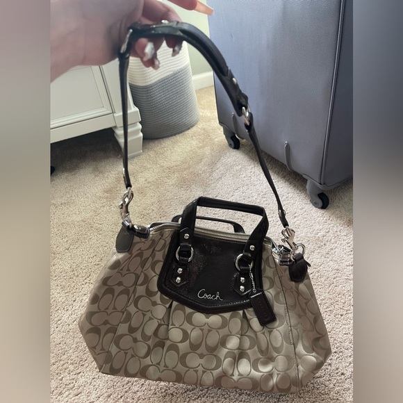 coach brown satchel tote crossbody shoulder bag - Picture 5 of 17